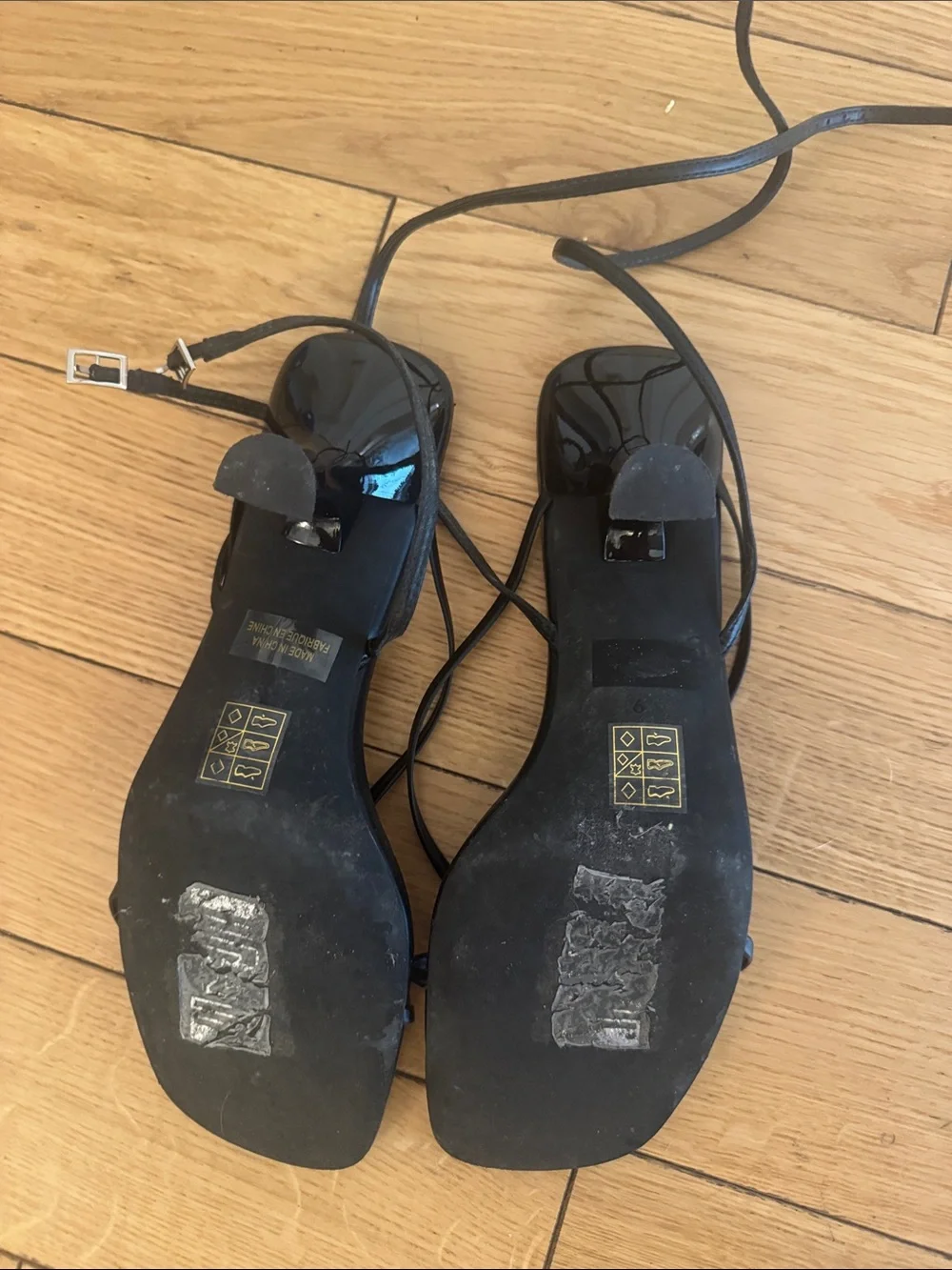 Jeffrey Campbell Black Strappy Square-Toe Heels Size 9